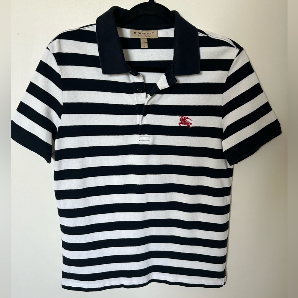 Burberry Mens Striped Polo Shirt.  Size M